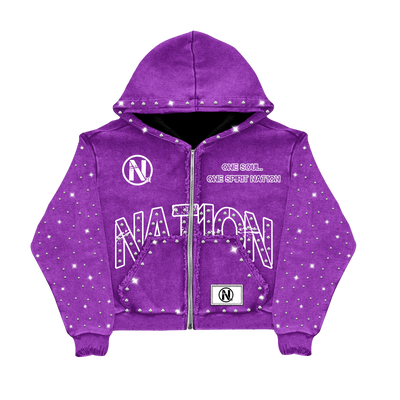 "THIRD MARK" ZIP-UP HOODIE WOCKHARDT PURPLE