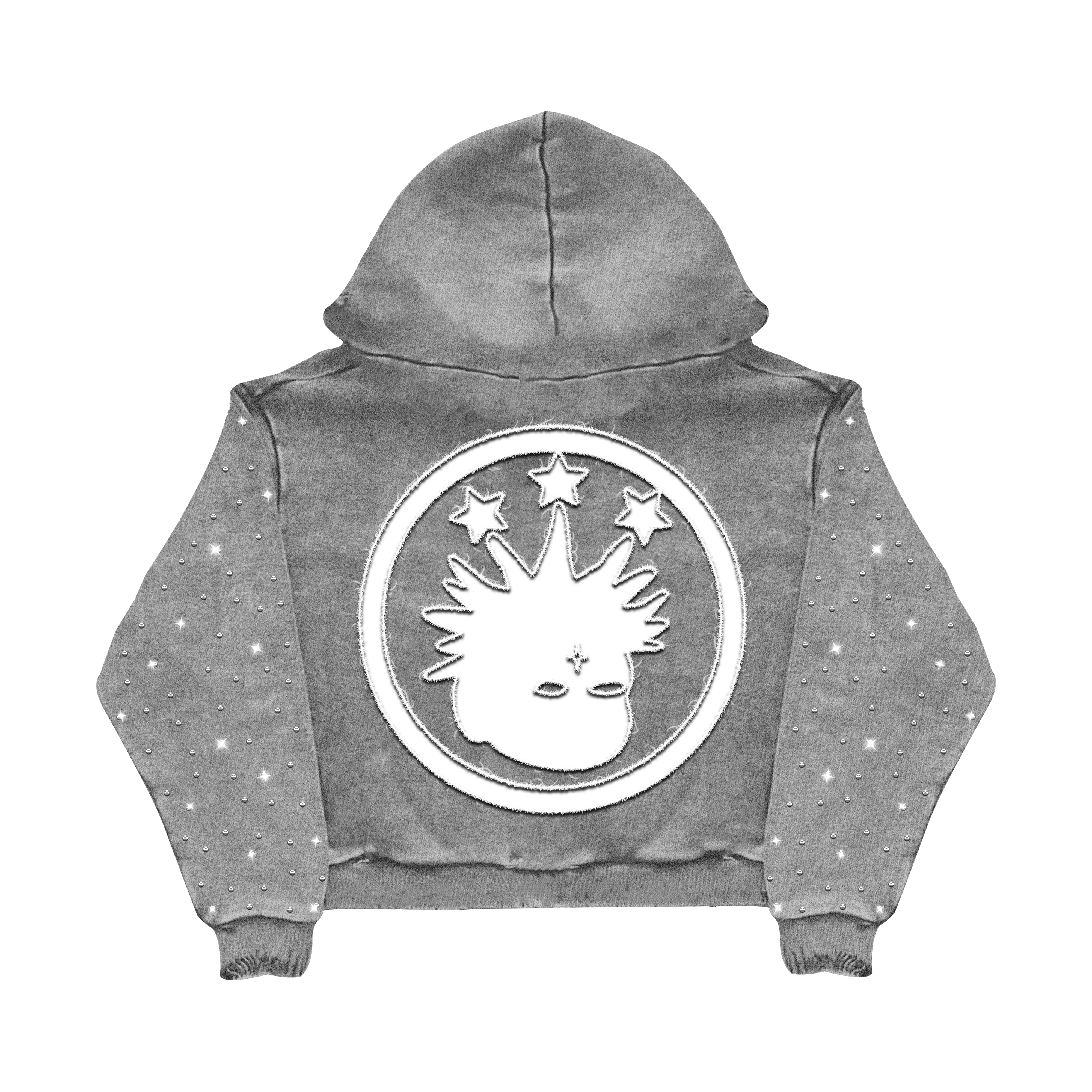 "THIRD MARK" ZIP-UP HOODIE GRAY