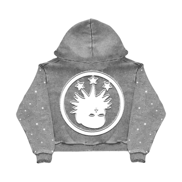 "THIRD MARK" ZIP-UP HOODIE GRAY