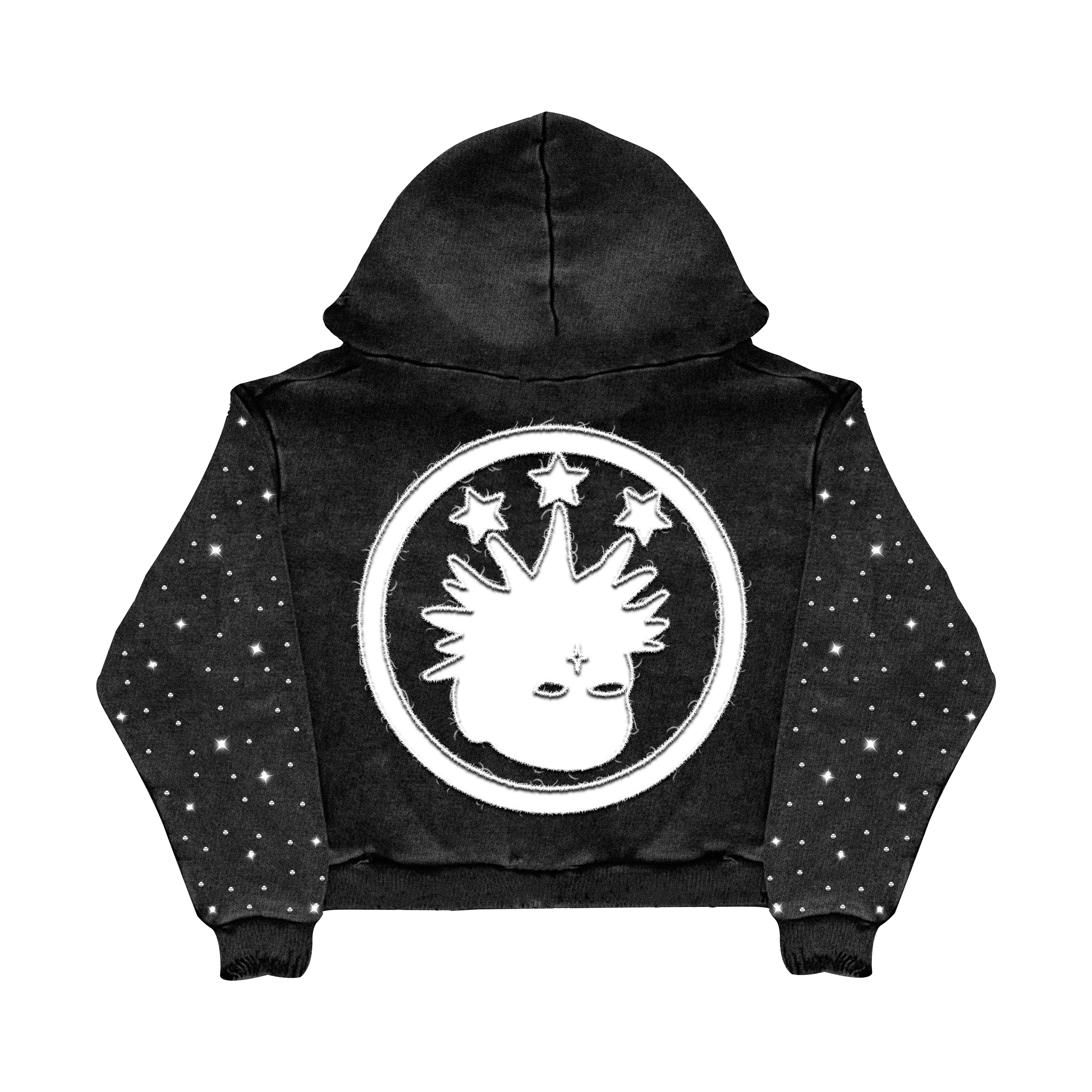 "THIRD MARK" ZIP-UP HOODIE BLACK