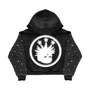 "THIRD MARK" ZIP-UP HOODIE BLACK