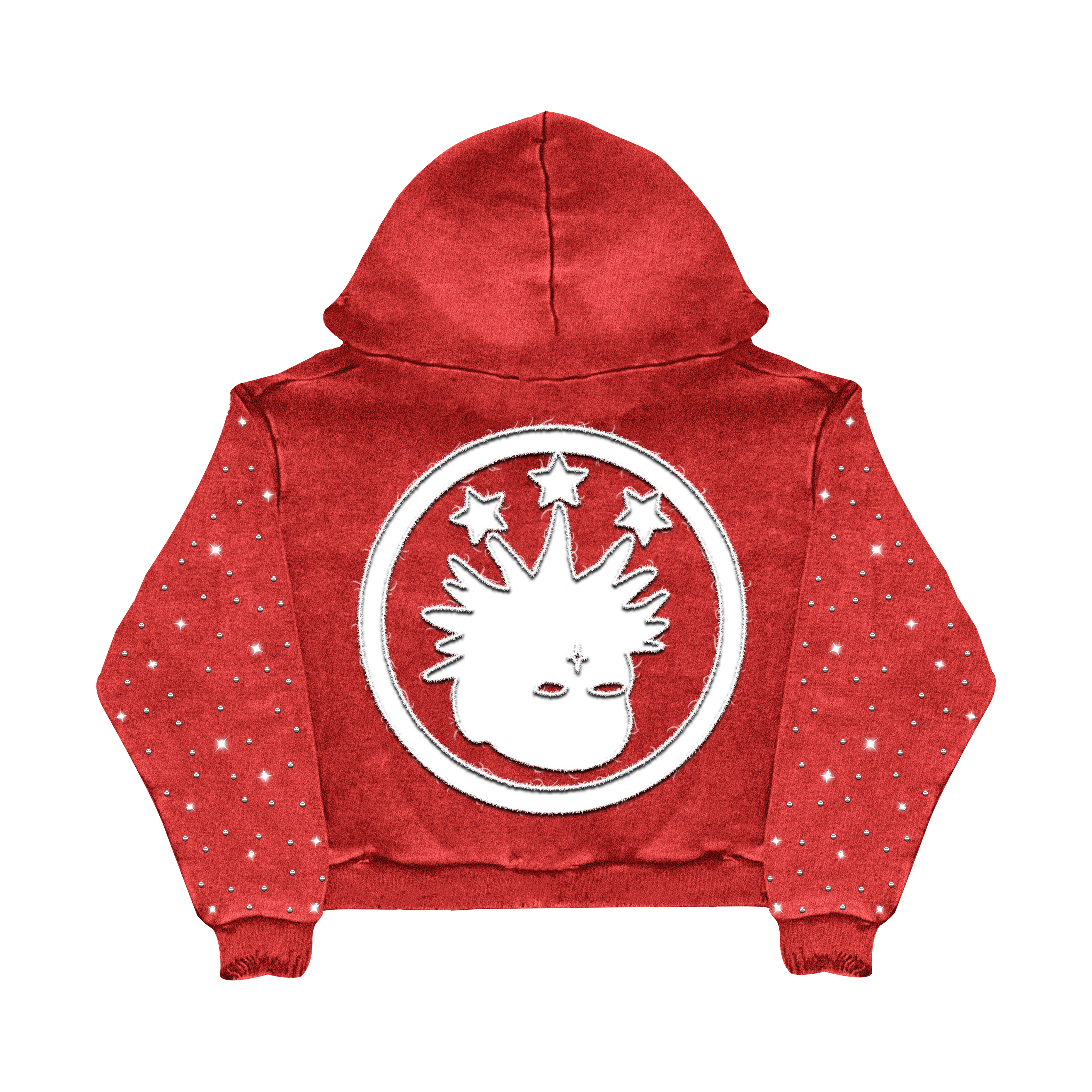 "THIRD MARK" ZIP-UP HOODIE RED
