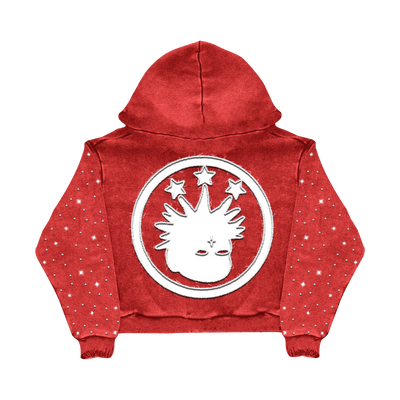 "THIRD MARK" ZIP-UP HOODIE RED