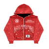 "THIRD MARK" ZIP-UP HOODIE RED